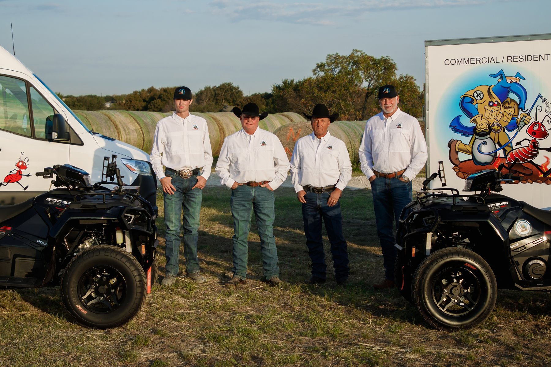 Technicians with treatment ATVs
